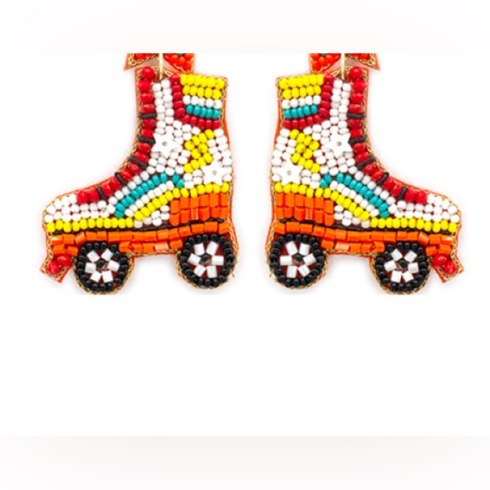 Roller Skate beaded earrings